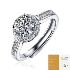 1 Carat Round Moissanite 925