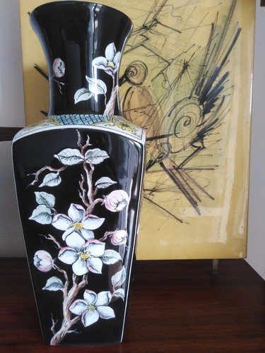 Vaso orientale dipinto mano - vaso,