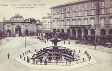 Viterbo-Piazza della Rocca con la Porta Fiorentina