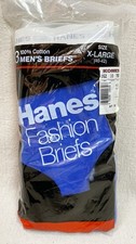 Slip Hanes vintage nuovo 1987 cotone confezione da 3 colori XLarge 40-42 blu nero rosso