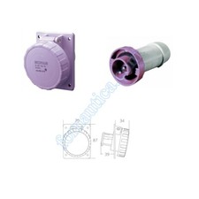 PRESA CON SPINA STAGNA A 2 POLI - 12/24 VOLT 16 AMP -  IP67 PER MULINELLI PESCA