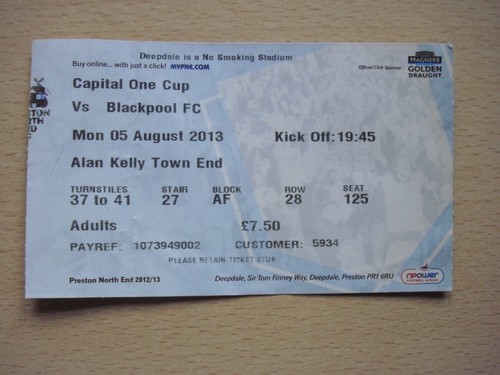Biglietto calcio preston - calcio,