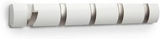 Gancio appendiabiti attaccapanni parete porta 5 ganci bianco 51x3x6 cm Acciaio
