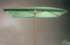 OMBRELLONE RETTANGOLARE LEGNO 2x3 mt GIARDINO TELO COPERTURA VERDE 200X300CM
