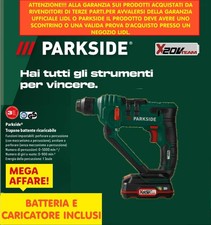 TRAPANO BATTENTE TASSELLATORE PARKSIDE 20V PABH 20-Li D4 SDS 1 JOULE BATTERIA 2A