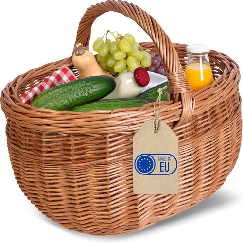 Cestino vimini con manico e - vimini,