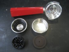   BRACCETTO PORTAFILTRO CON 2 FILTRI KIT CIALDA CAFFE' ARIETE RETRO 1388 ROSSO 