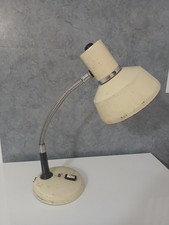 Lampada da Tavolo Scrivania in Metallo Beige Anni 70 Modernariato