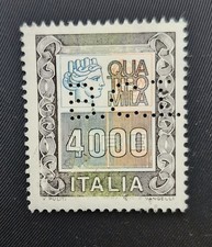 Perfin REPUBBLICA ITALIANA 1979 B.C.I.  4000 Lire Usato.