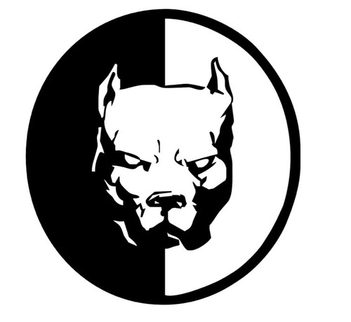 Pitbull dog decal biker - 4x,