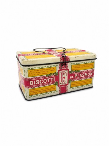 Scatola latta biscotti plasmon - scatola,