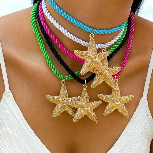 Collana corda colorata con - colorata,