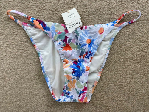 Slip bikini floreale - mix, panna