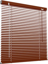 Veneziana in Alluminio, 110 X 130 Cm, Legno Scuro, Montabile Senza Fori, Incluse