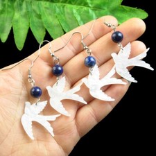 2Pairs White Acrylic Swallow