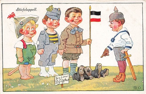 Cartolina ww1 stivale appello - ww1,