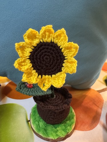 Vaso uncinetto girasole - vaso,
