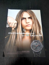 TAG HEUER CARRERA CARA DELEVINGNE SPECIAL EDITION WATCH OROLOGIO VINTAGE AD
