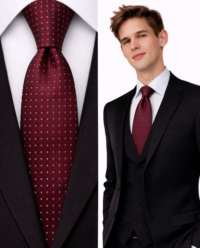 Rosso bordeaux uomo cravatta - rosso,