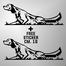 adesivo prespaziato english setter caccia decal sticker +1 FREE STICKER CM. 10