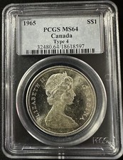 Canada - 1965 Type 4 Silver Dollar - PCGS MS64 - SUPERFICI LUCIDE E A SCELTA!