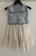 Vestito bambina 9 anni 134 cm Mayoral combinato jeans e pizzo alta qualità girl