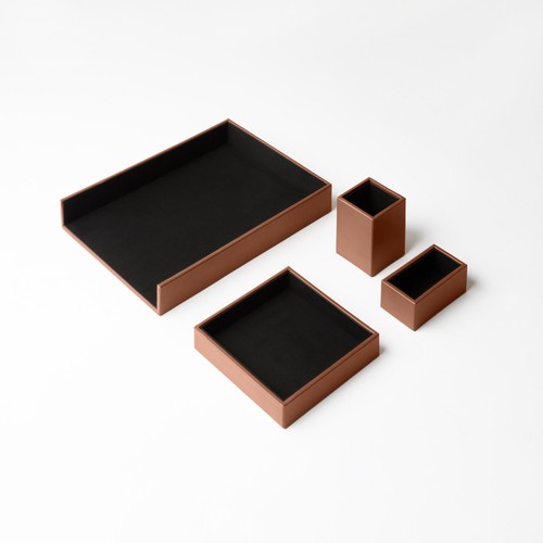 Set scrivania cuoio - set,