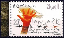Romania 2007 Vittime dell'Olocausto/Campo di concentramento seconda guerra mondiale/filo spinato/mano MNH
