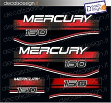 Adesivi motore marino fuoribordo mercury 150 due t  gommone barca stickers