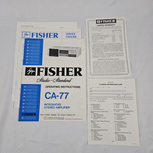 Fisher amplificatore - fisher, ca-77