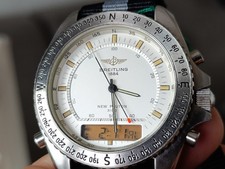Breitling navytimer new pluton 200 mt quartz acciaio ref. A51037 200 MT 1990