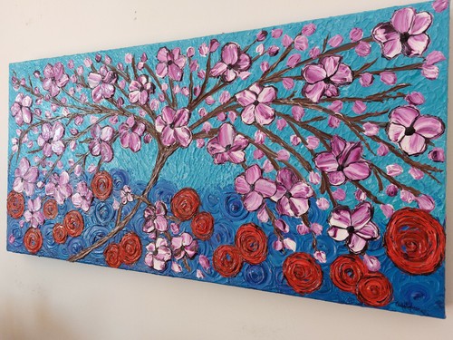 Quadro moderno dipinto mano - quadro,
