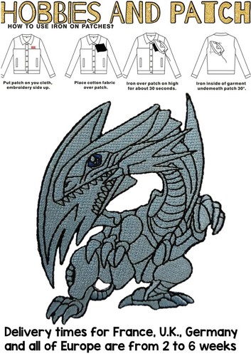 Patch drago bianco - patch, blu