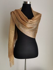 Stola donna Coprispalle elegante Laminato Oro Sciarpa Scialle cerimonia