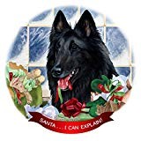 Belgian Shepherd Dog Porcelain Ornament Pet Gift 'Santa. I Can Explain!'