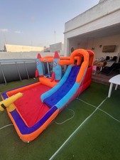 MulticoloreOutsunny Castello Gonfiabile per Bambini Piscina con Sciv…