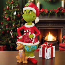 Statuina statuina decorativa natalizia 20" HOLIDAY GRINCH e MAX JIM SHORE NUOVA