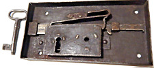 ANTICA SERRATURA SCATOLATA DA PORTA VENETA, CHIAVE COEVA,2 ENTRATE, E 2 MANDATE,