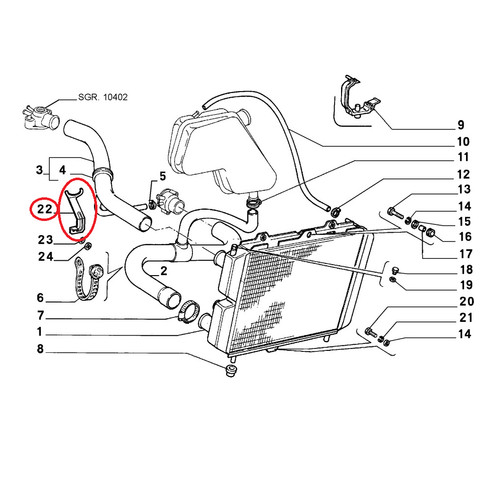 Staffa sostegno radiatore fiat - staffa,