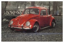 Quadro Foto su Vetro Maggiolino Rosso su Bianco e Nero Arte Moderna Decorazioni