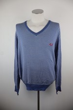 FRED PERRY MAGLIONE VINTAGE UOMO TG XL MAN SWEATER CASUAL LOGO COTONE BLU