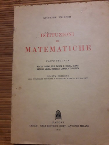 Istituzioni matematiche - "istituzioni, di