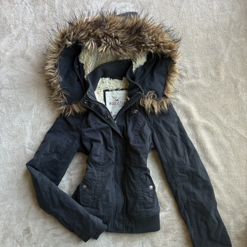 Y2k hollister blu navy sherpa - y2k,