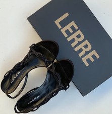LERRE scarpe sandali donna tacco alto nero taglia EU 40 UK 7 US 10