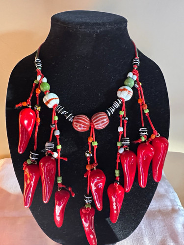 Collana vintage rosso - collana,