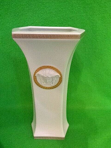 Vaso gorgona bianco - vaso, bianco/oro
