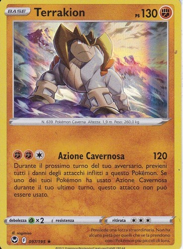 Carta pokemon terrakion - carta,