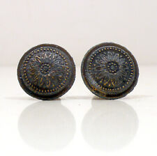 Coppia di pomelli pomoli maniglie ottone deco' ferramenta vintage antica a365