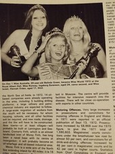 Xm74  Ephemera 1972 Book Picture Belinda Green Miss World Hannah Ordan 