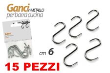 15 GANCI BARRA PORTA UTENSILI DA PARETE METALLO CUCINA SOTTO PENSILE MESTOLI 6cm